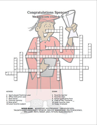 Congratulations crossword puzzle